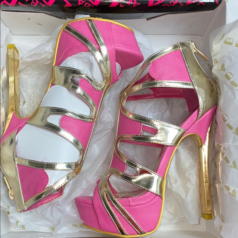 Alba Pink and Gold Glamorous Heels